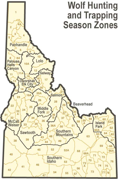 Wolf Hunting and Trapping Season Zones Map Wolf Hunting and Trapping Season Zones Map