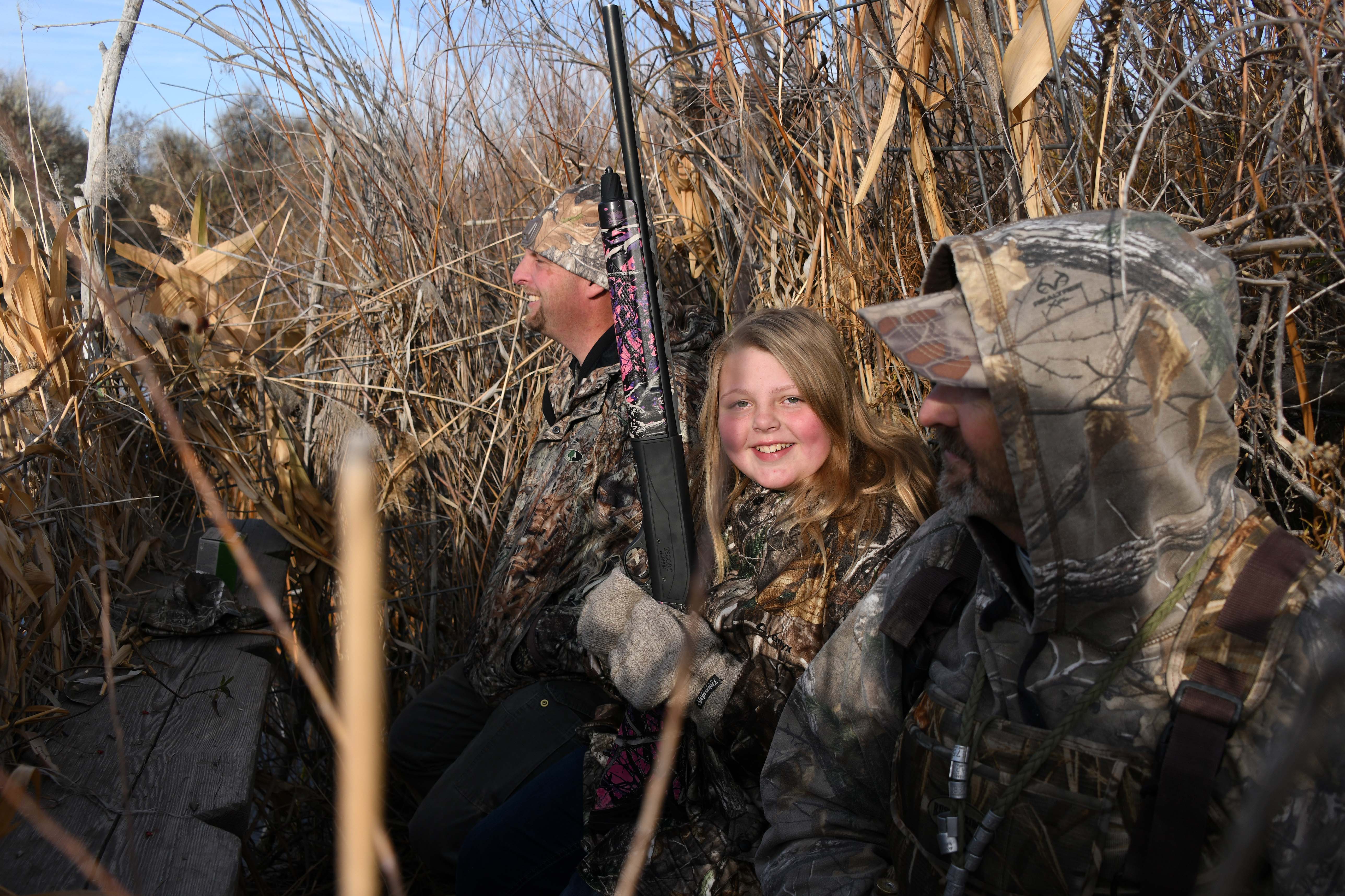 A recent hunter education graduate participates in a mentored waterfowl hunt at the Hagerman WMA.