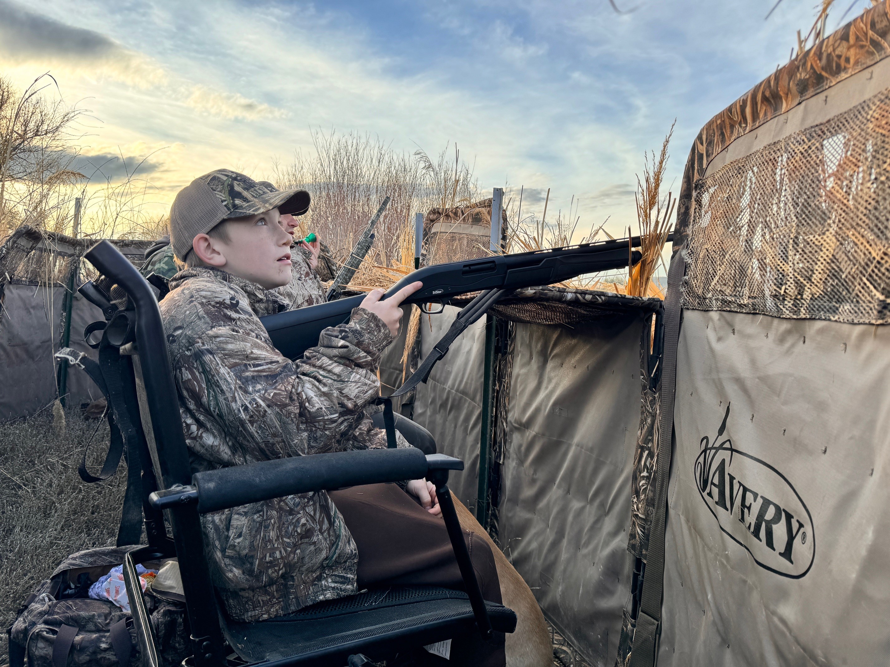 A recent hunter education graduate participates in a mentored waterfowl hunt at the Hagerman WMA.
