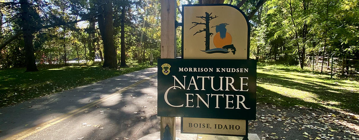 MK Nature Center access sign on the Boise Greenbelt 